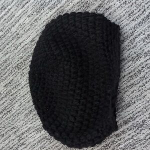 Black Crochet Beanie